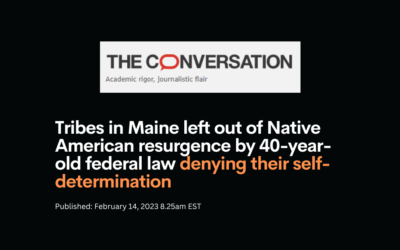 Article: Tribes in Maine Left Out of Native American Resurgence