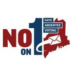 No on 1 logo with state of Maine and Save Absentee Voting
