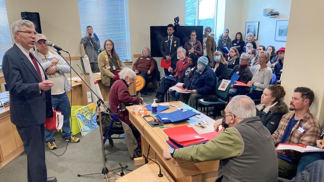 John Dieffenbacher-Krall, executive director of the Wabanaki Alliance, led a training at Lobby Day.